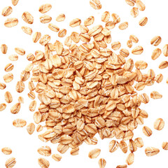 A pile of oats, a staple food ingredient, on a transparent background