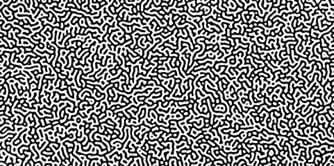 806Abstract Turing organic wallpaper with background. Turing reaction diffusion monochrome seamless pattern with chaotic motion. Natural seamless line pattern.
