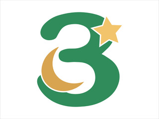 Islamic Alphabet Number 1 Illustration
