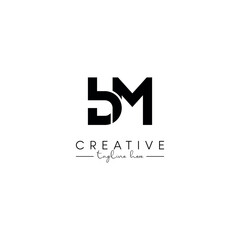 Fototapeta premium Creative unique letter BM MB initial based stylish artistic logo design.