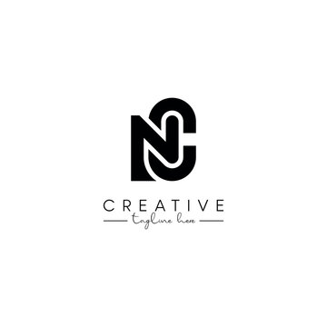 Creative unique letter NC CN initial based stylish artistic logo design.