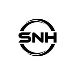 SNH letter logo design in illustration. Vector logo, calligraphy designs for logo, Poster, Invitation, etc.