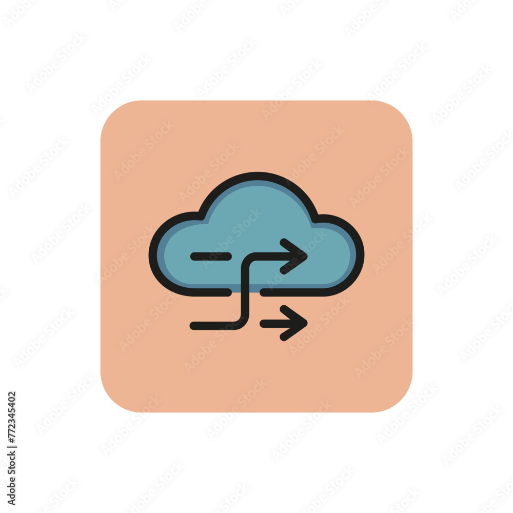 Poster icon of cloud exchange with arrows. backup, data, synchronization. data exchange concept. can be use