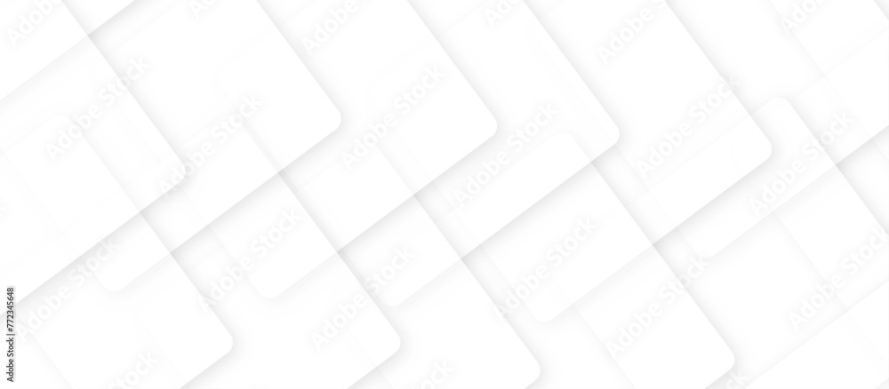 Poster Abstract modern white and gray pattern geometric luxury gradient line background random square shape design. 3d shadow effects, modern design template background. layered geometric triangle shapes.