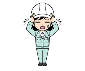 ショックを受ける現場監督の女性