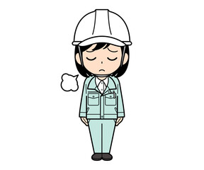 落ち込む現場監督の女性