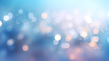 Obraz premium Abstract blurred soft blue beautiful glowing glitter bokeh