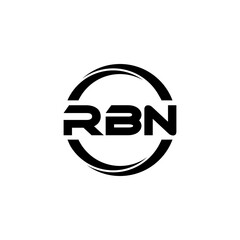 RBN letter logo design in illustration. Vector logo, calligraphy designs for logo, Poster, Invitation, etc.