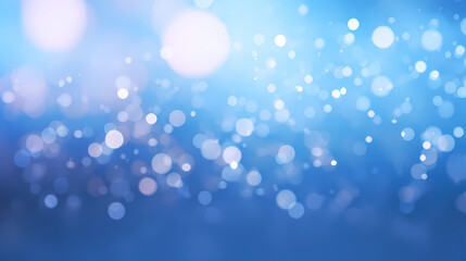 Abstract blurred soft blue beautiful glowing glitter bokeh