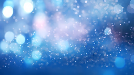 Abstract blurred soft blue beautiful glowing glitter bokeh
