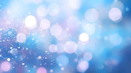Obraz premium Abstract blurred soft blue beautiful glowing glitter bokeh