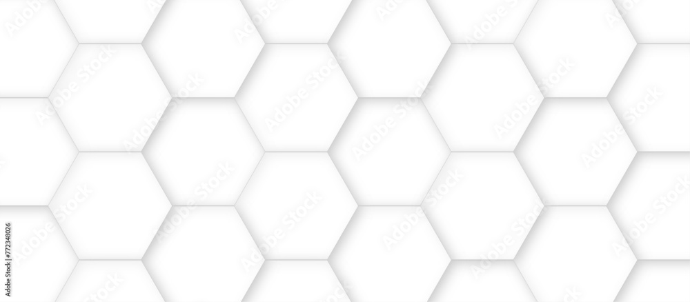 Poster 3d hexagonal structure futuristic white background and embossed hexagon abstract with hexagon backgr
