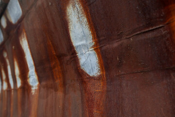 The rust pattern on the zinc forms an abstract motif - obrazy, fototapety, plakaty
