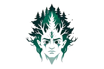 Forest Deity Essence.
This digital artwork embodies a deity of the woods, merging a stern human visage with towering pines, evoking a deep connection to the wild.