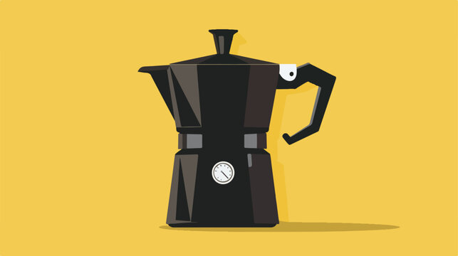 Stovector top espresso coffee pot icon image flat cartoon