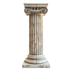  Ionic collum of Greek Art object  isolated on transparent png.