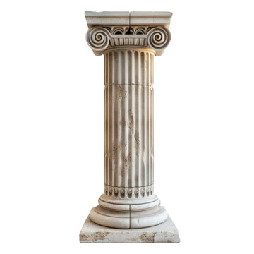  Ionic collum of Greek Art object  isolated on transparent png.