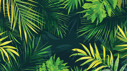 Fototapeta na wymiar Summer tropical palm tree leaves seamless pattern.