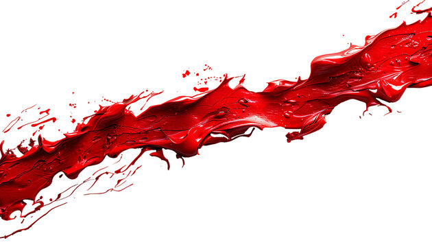Red paint splash top view PNG. Red paint explosion all over isolated flat lay. Red color splatter PNG