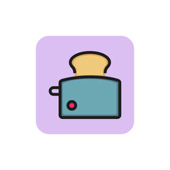 Icon of toast maker. Bread, heat, toaster Home equipment concept. Can be used for topics like electric appliance, automation, comfort