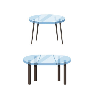 Round Glass Table Transformer Is A Versatile Furniture Piece That Converts Between A Dining Table, Coffee Table