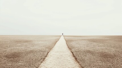 Fototapeta premium Narrow Path through Minimalist Landscape