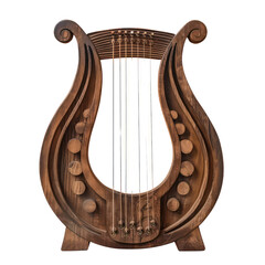Lyre of Greek Art objsect iolate on transparent png.
