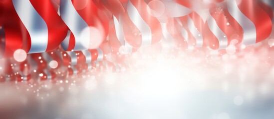 Red, white, and blue ribbons line up on a white background - Powered by Adobe