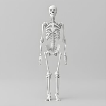 3d rendered illustration of a human skeleton on white background generative ai
