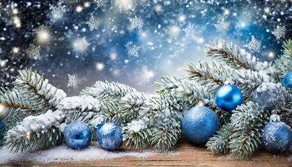 Fototapeta na wymiar christmas background with balls and snowflakes