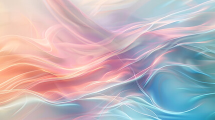 A smooth, flowing texture of abstract waves resembling light fabric, rendered in soft pastel colors for a calming visual effect - obrazy, fototapety, plakaty