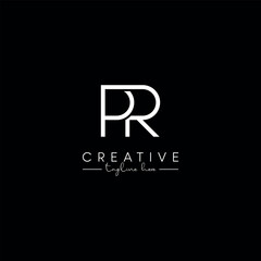 Creative unique letter PR RP initial based stylish business logo design