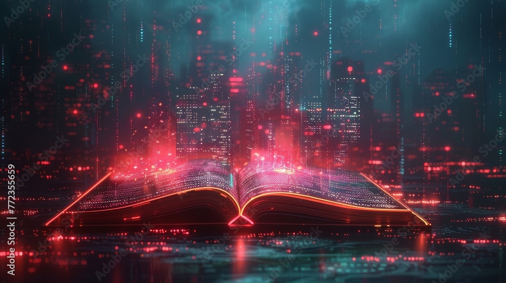 Leinwandbilder this is an infographics and book concept of evolving technologies that can be used to create e-books