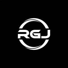 RGJ letter logo design in illustration. Vector logo, calligraphy designs for logo, Poster, Invitation, etc.