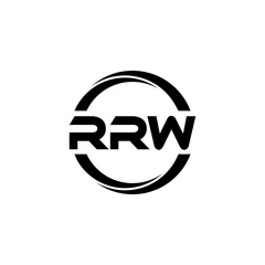 RRW letter logo design in illustration. Vector logo, calligraphy designs for logo, Poster, Invitation, etc.