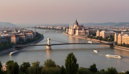 Fototapeta na wymiar A Panoramic View Of The City Of Budapest Hungary 2