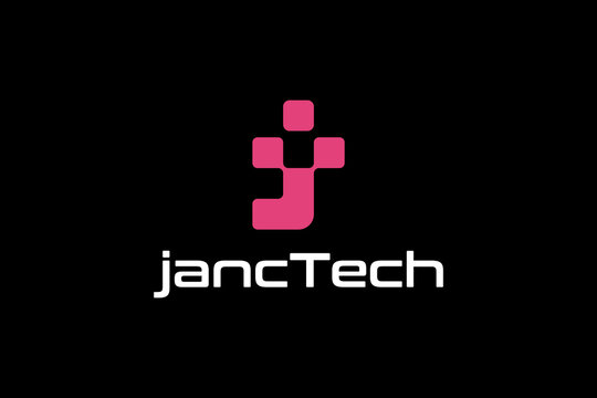 creative J letter technology logo design vector