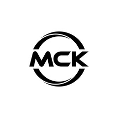 MCK letter logo design in illustration. Vector logo, calligraphy designs for logo, Poster, Invitation, etc.