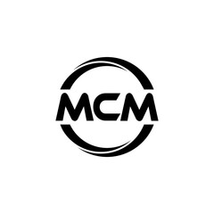 MCM letter logo design in illustration. Vector logo, calligraphy designs for logo, Poster, Invitation, etc.