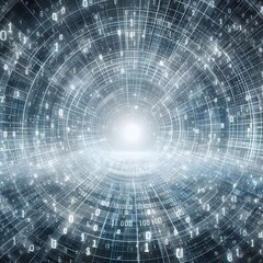 Fototapeta premium Abstract digital technology background. 3d rendering toned image double exposure generated by ai