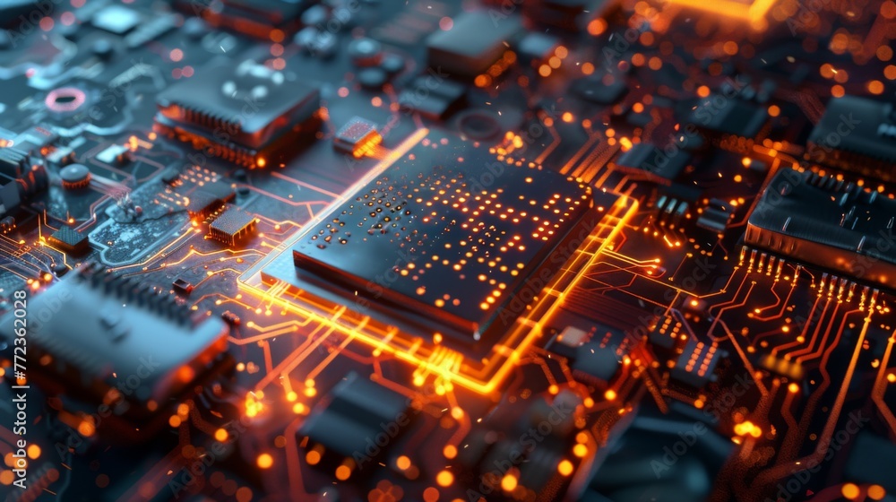 Poster close up of computer circuit board