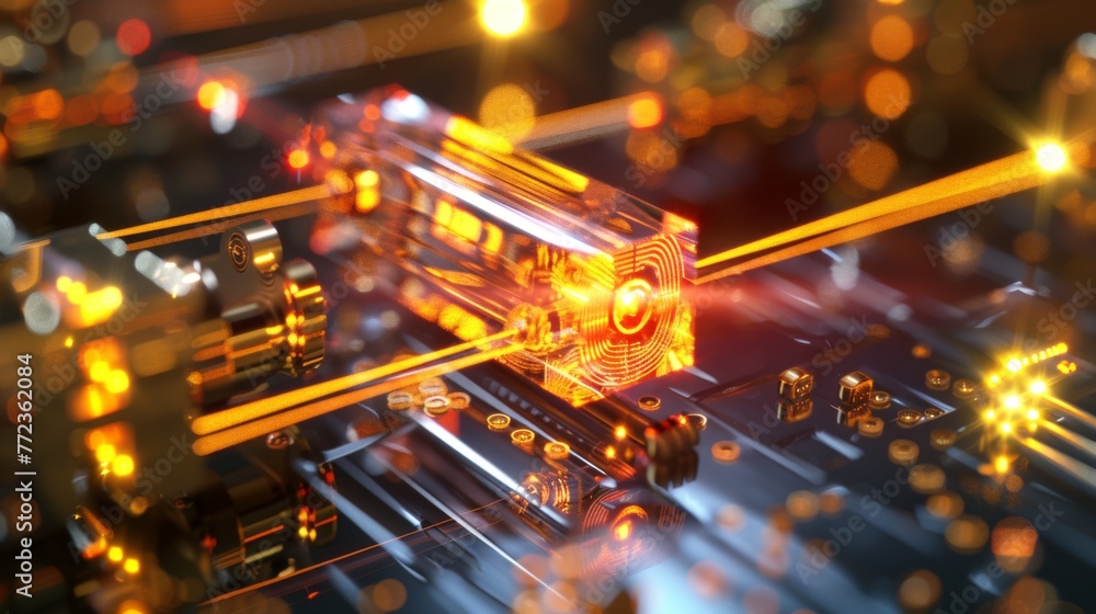 Poster close up of a computer motherboard