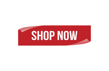 Red banner Shop Now on white background.