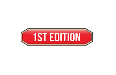 Red banner 1st edition on white background.