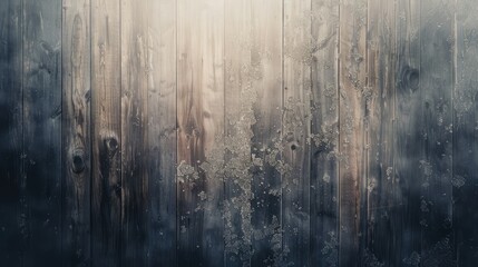 Abstract frosty wooden texture overlay with a mystical ambiance, evoking winter's frozen touch - obrazy, fototapety, plakaty
