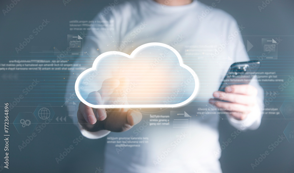 Poster cloud computing virtual screen cloud technology.