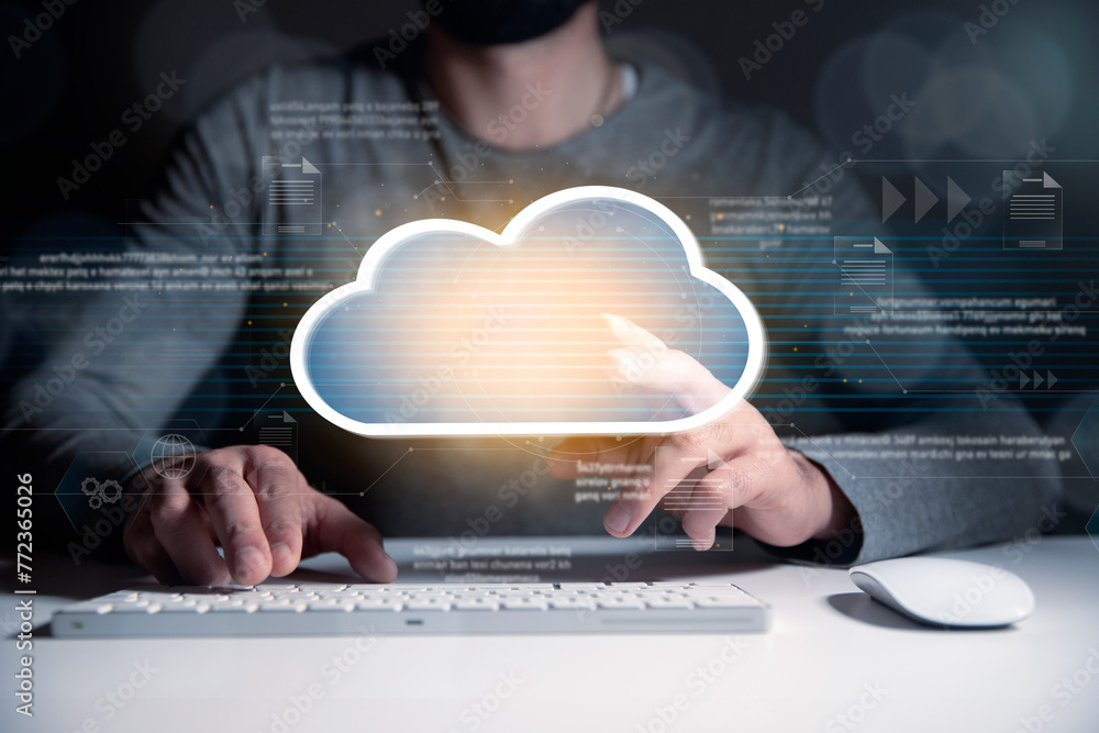 Poster cloud computing virtual screen cloud technology.