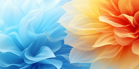 Foto op Aluminium Floral background, orange and blue flowers close up © Irène