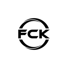 FCK letter logo design in illustration. Vector logo, calligraphy designs for logo, Poster, Invitation, etc.