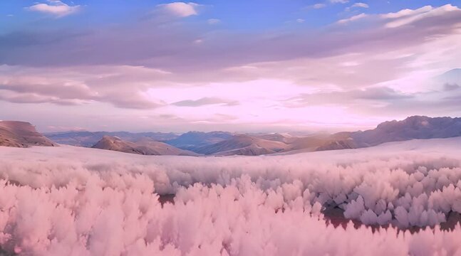 Soft pastel hues blending together in a dreamlike landscape.